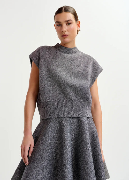 Essentiel Antwerp Itdance Lurex Knit PO Silver