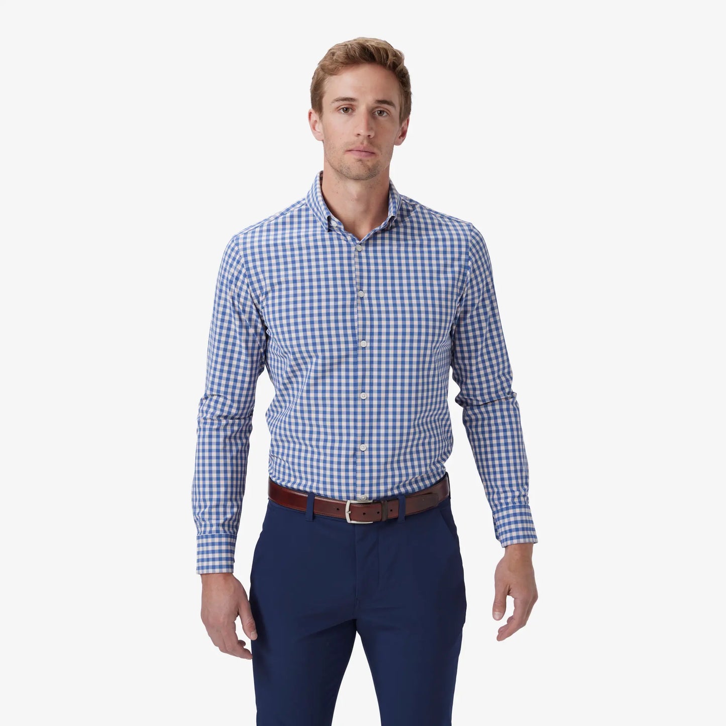 Mizzen + Main Leeward LS Dress Shirt Navy Madison Check
