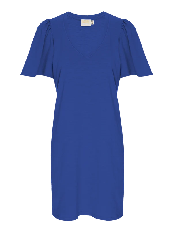 Nation Mallory Flutter Slv Dress Cobalt