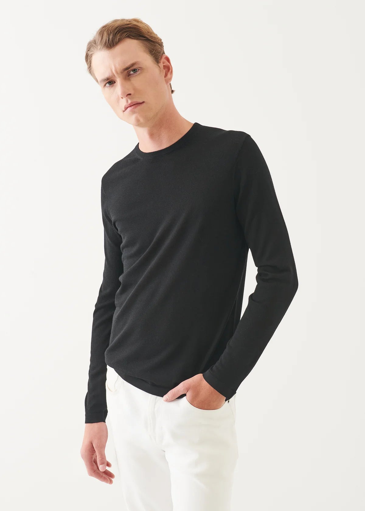 Patrick Assaraf 14GG Merino Crew Black