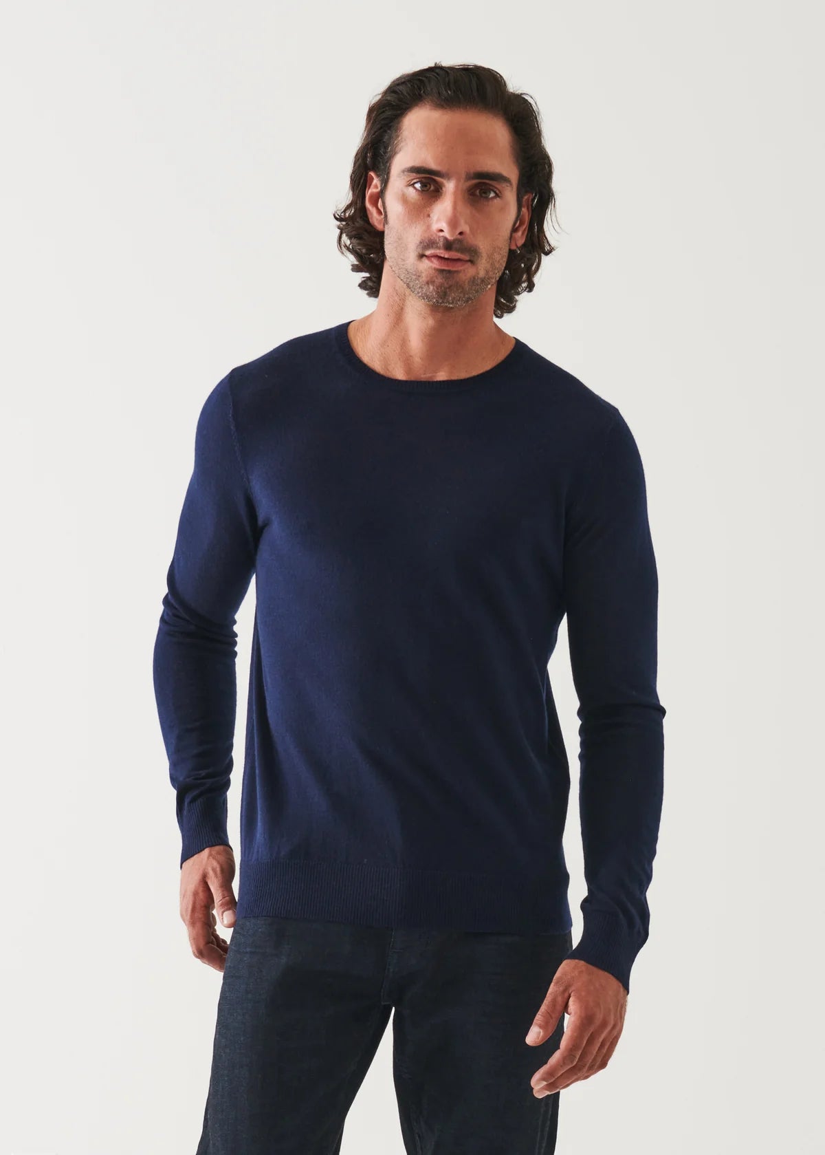 Patrick Assaraf 14GG Merino Crew Midnight