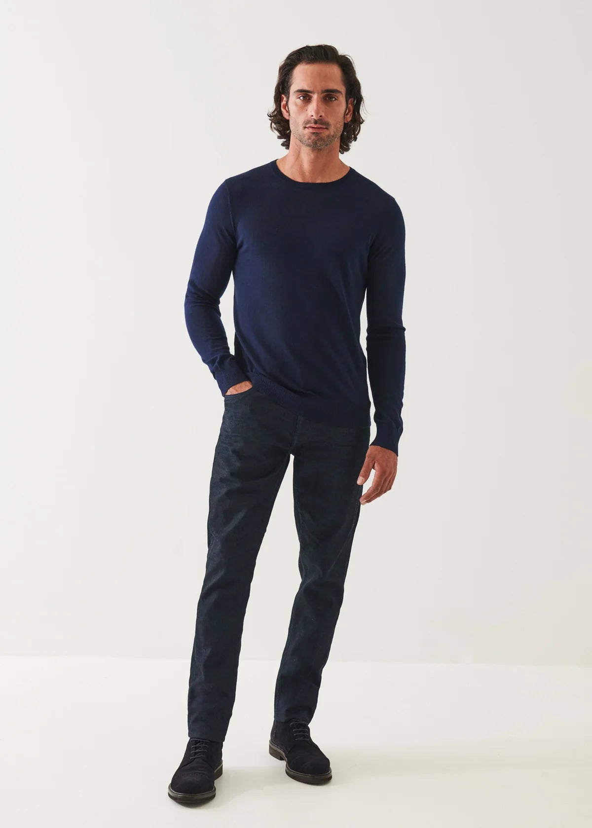 Patrick Assaraf 14GG Merino Crew Midnight