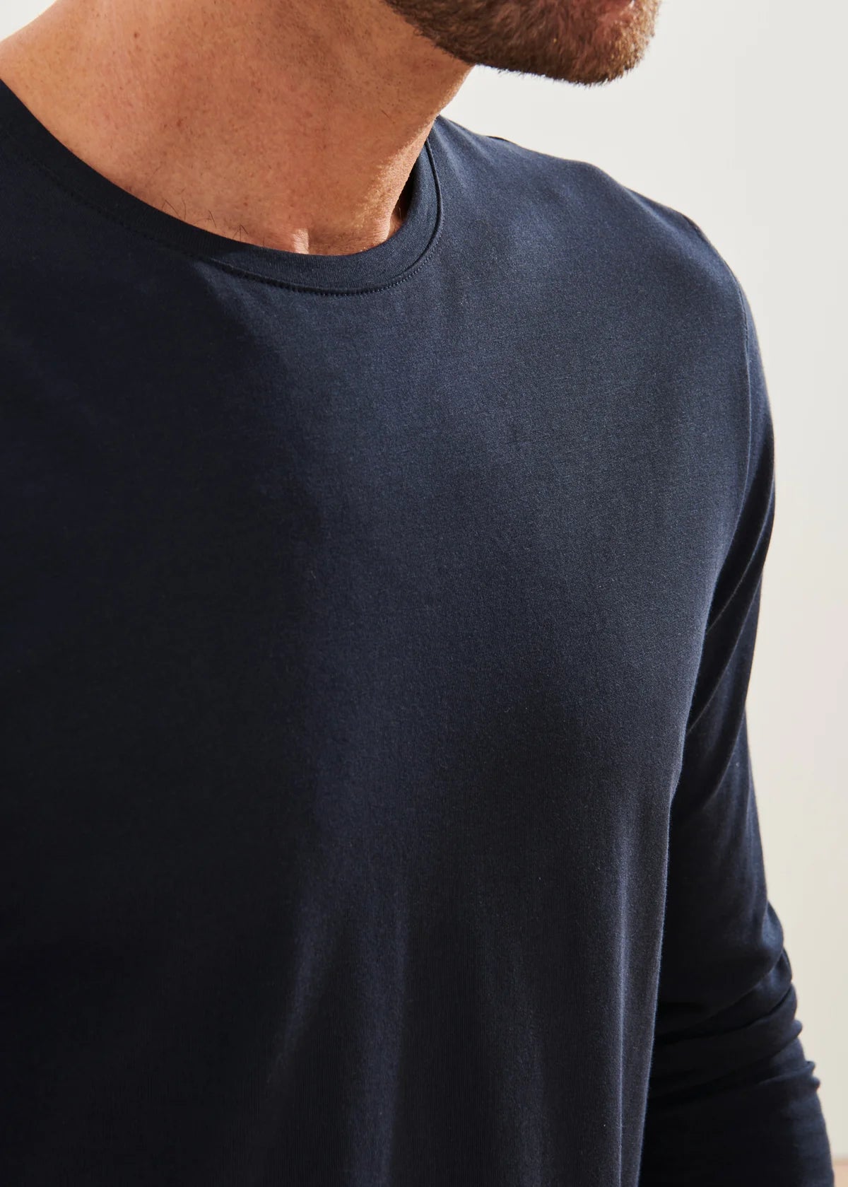 Patrick Assaraf LS Iconic Crew Tee Midnight
