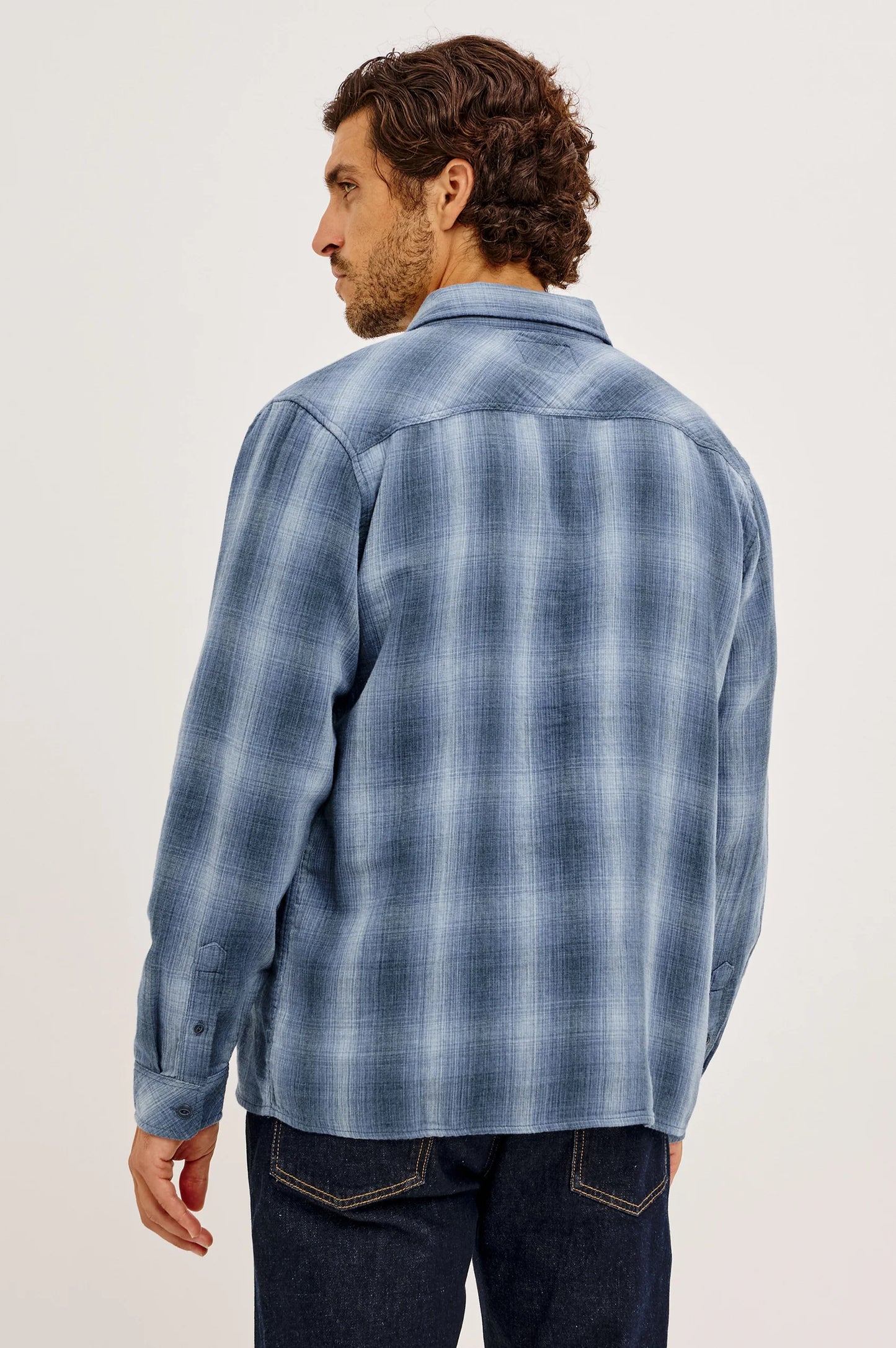 Rails Owens LS Plaid Shirt Blue Mist Shadow