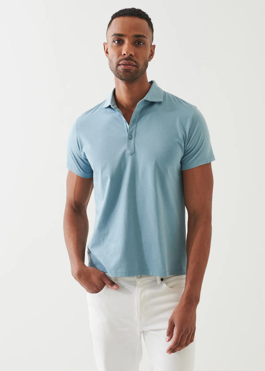 Patrick Assaraf SS Organic Pima Polo Misty Sky