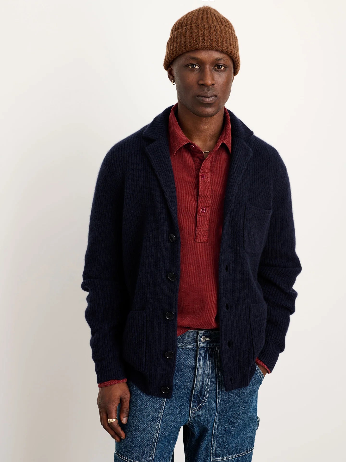 Alex Mill Mitchell Cardigan in Cashmere Navy