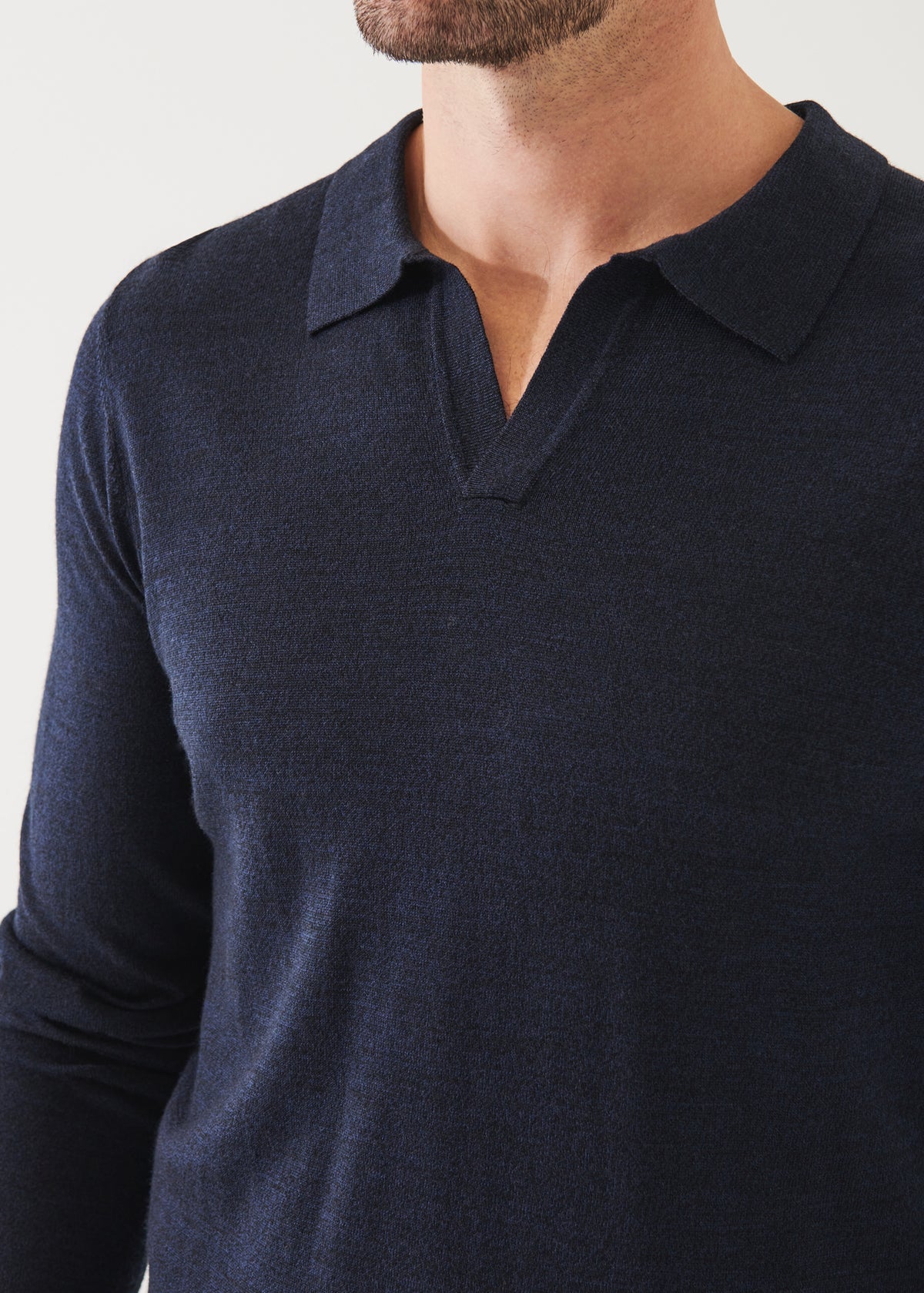 Patrick Assaraf Merino Open Polo Midnight