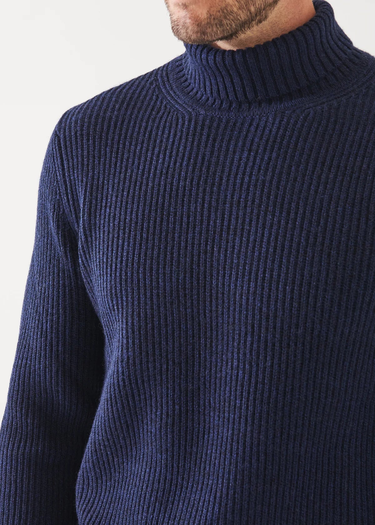 Patrick Assaraf Xfine Merino Rib Turtleneck Navy