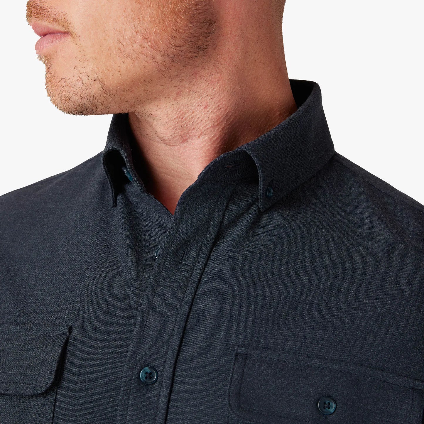 Mizzen + Main LS City Flannel Navy Heather