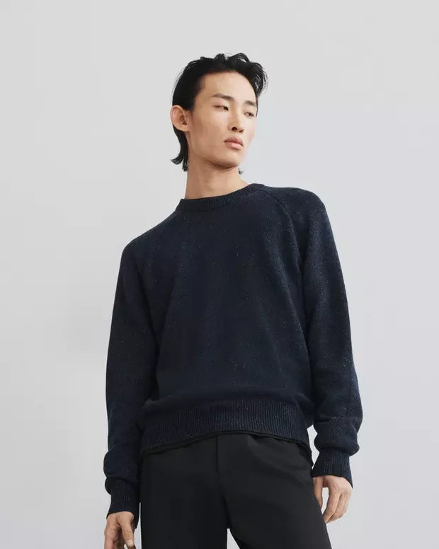 Rag & Bone Donegal Silk Blend Harlow Crew Navy Multi