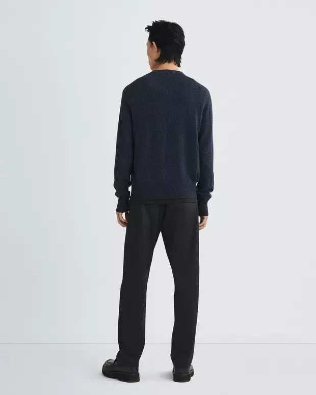 Rag & Bone Donegal Silk Blend Harlow Crew Navy Multi