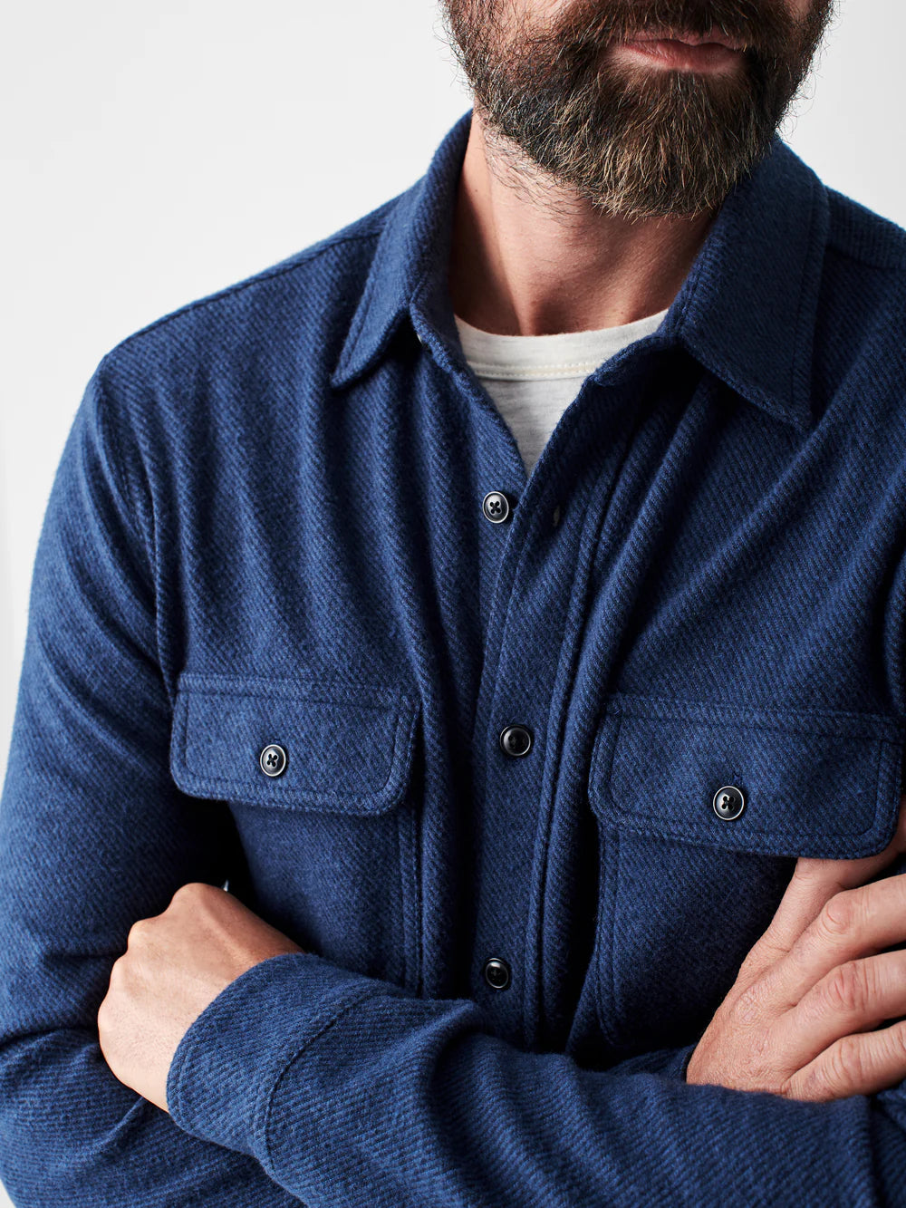 Faherty Legend Sweater Shirt Navy Twill