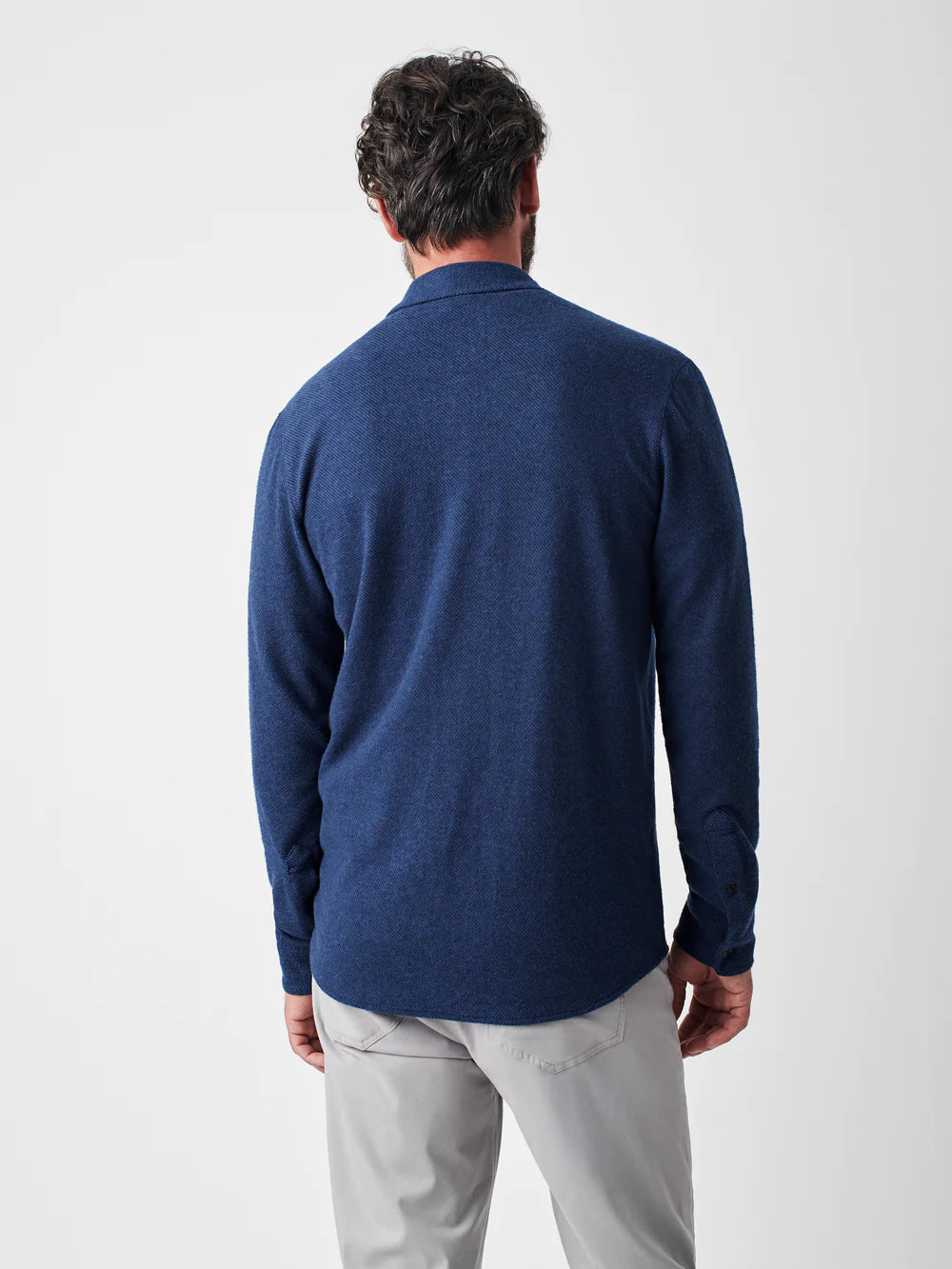 Faherty Legend Sweater Shirt Navy Twill