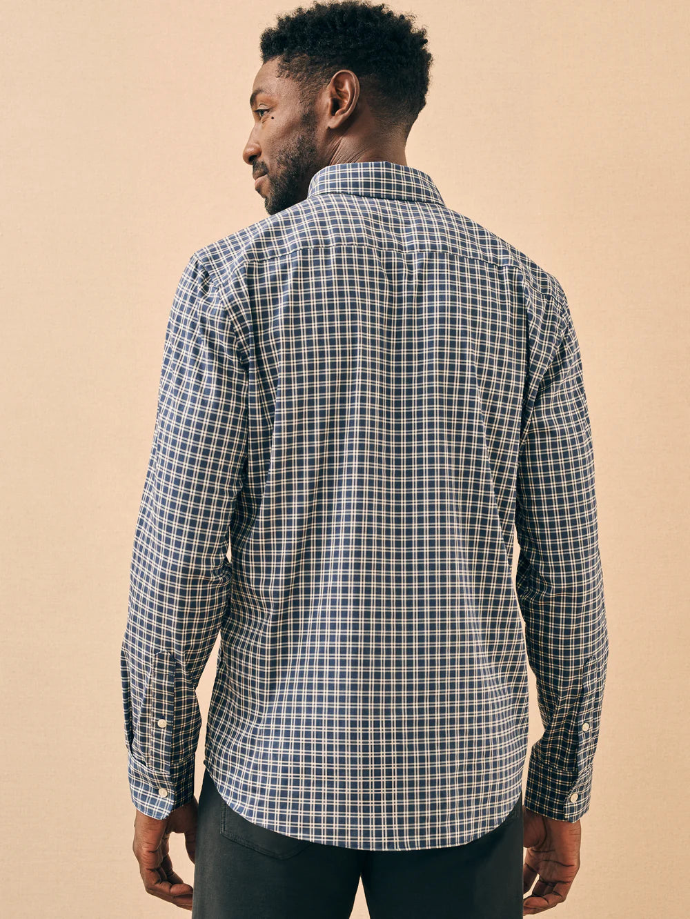 Faherty The Movement Shirt Navy White Check