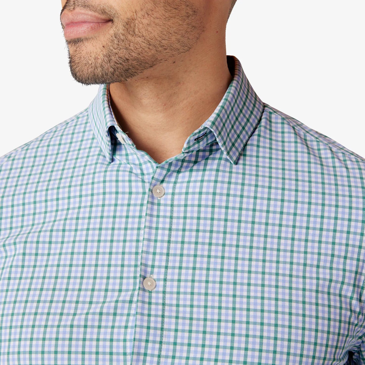 Mizzen + Main Leeward LS Dress Shirt Deep Sea Oaklawn Plaid