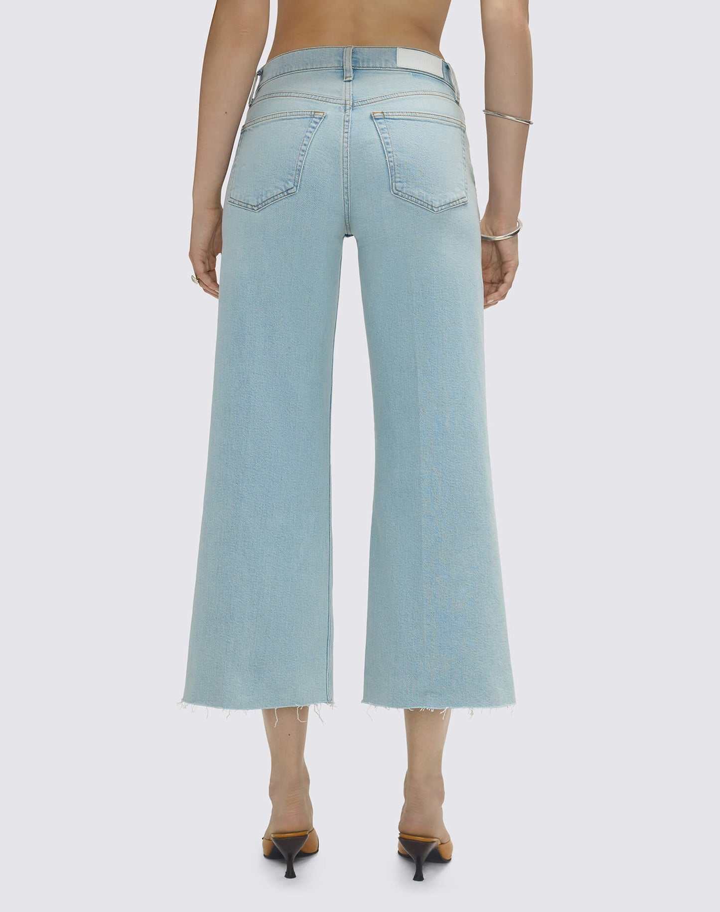 Re/Done Mid Rise Wide Leg Crop Ola Indigo