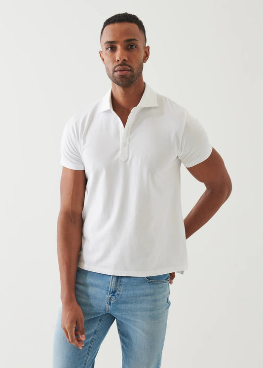 Patrick Assaraf SS Organic Pima Cotton Polo White