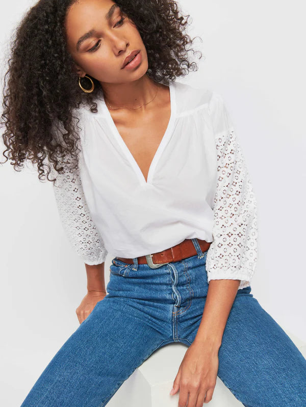 Nation Palo Luxe Bohemian Blouse White