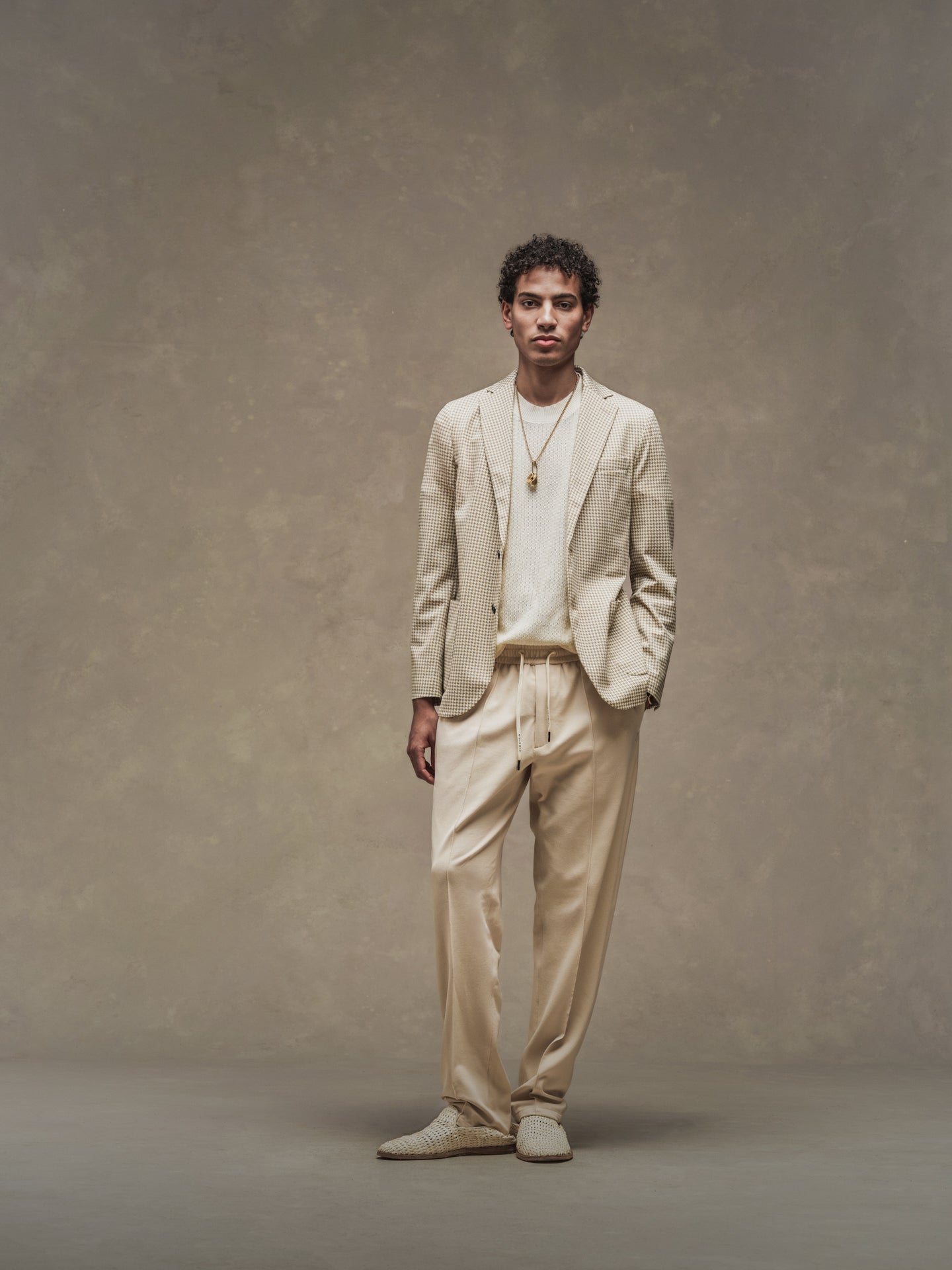 Circolo Plaid Sport Coat Coconut