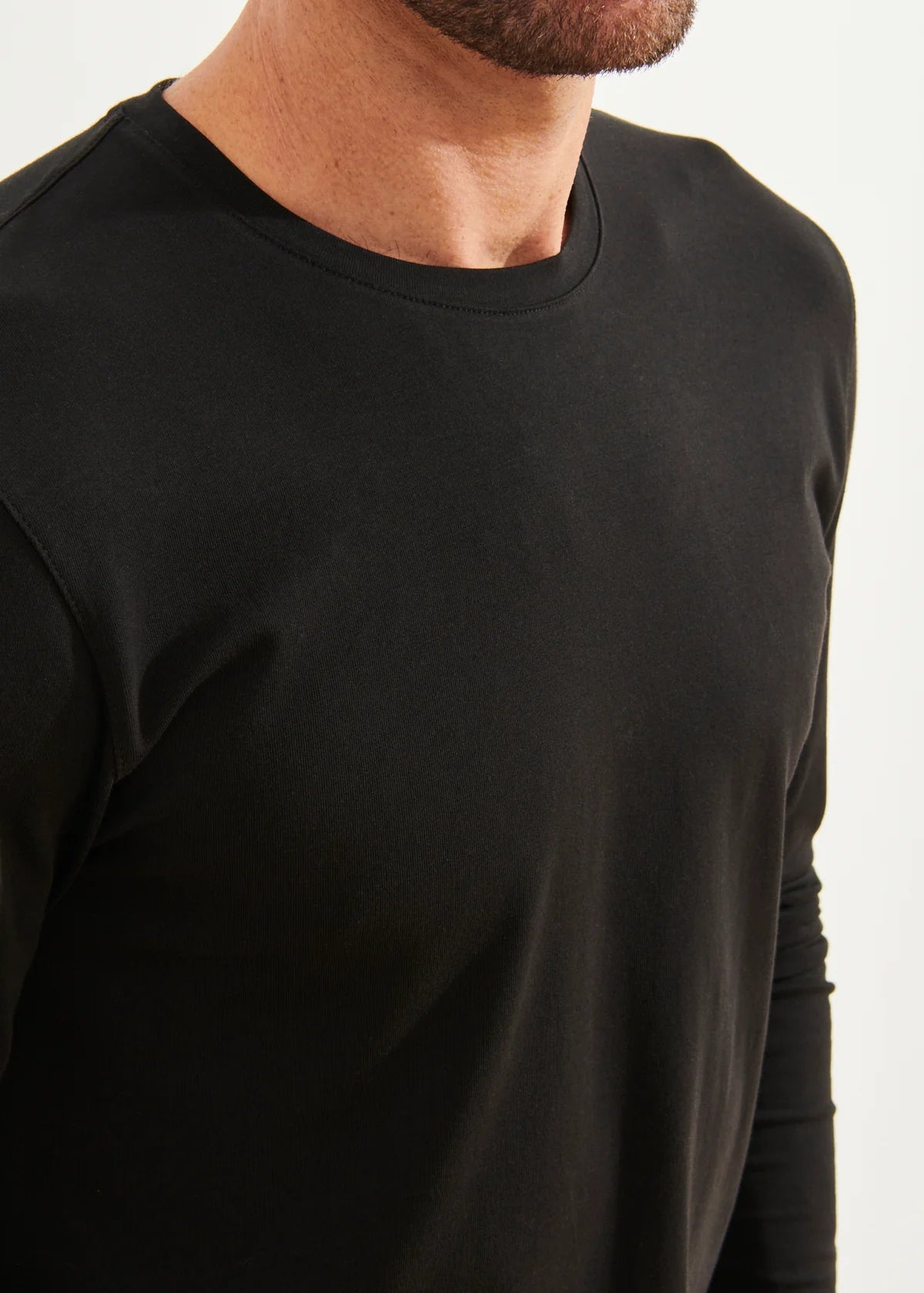 Patrick Assaraf LS Iconic Crew Tee Black