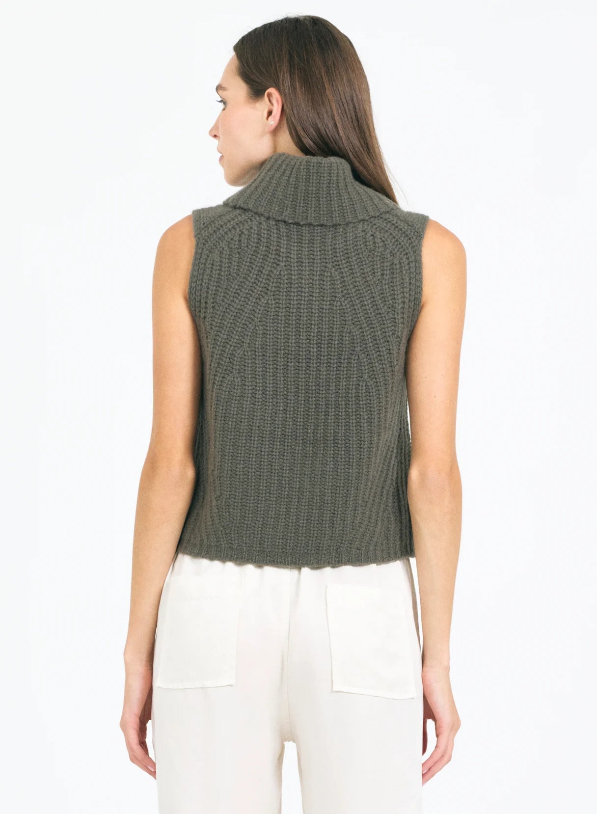 One Grey Day Polly Cashmere Vest Fir