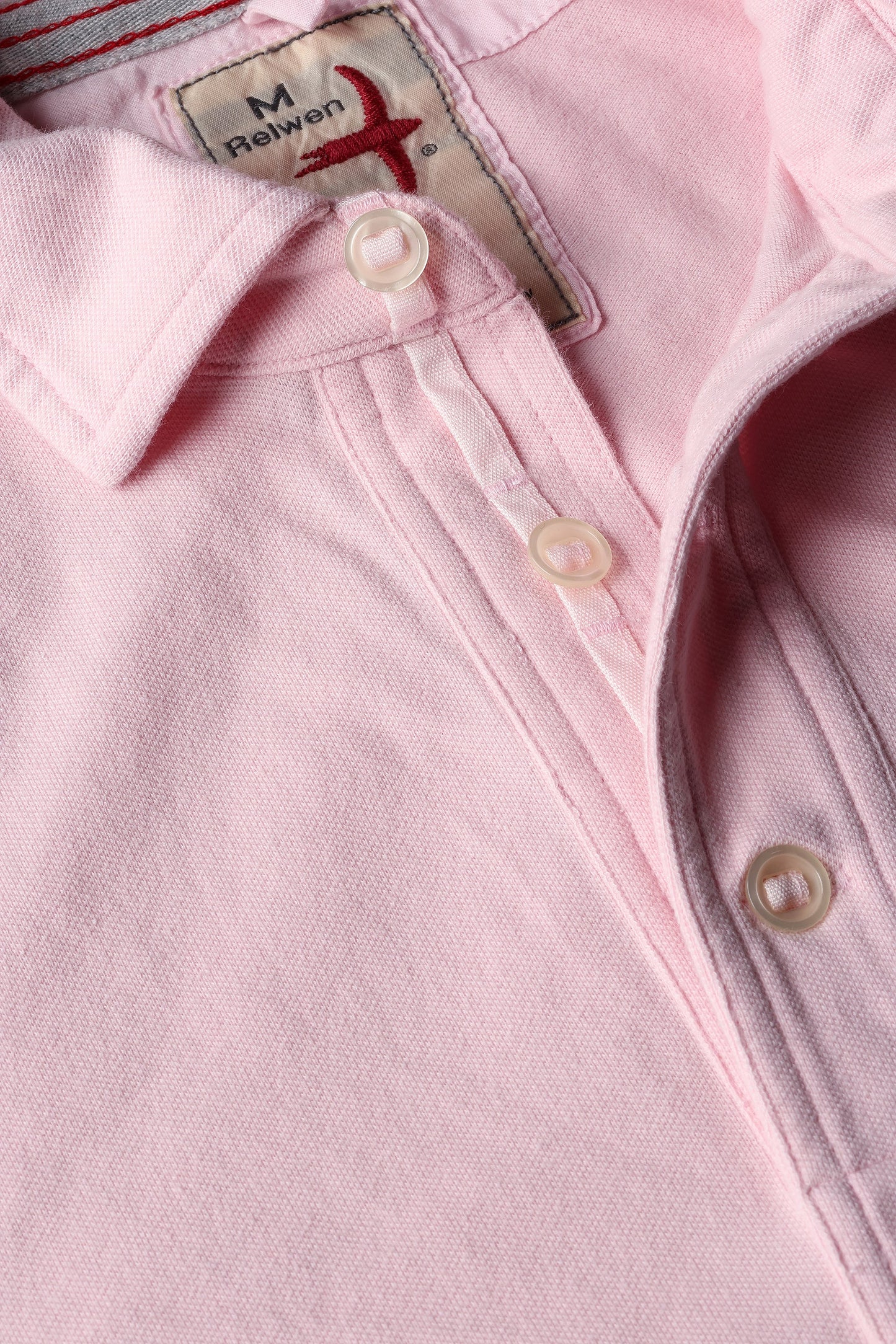 Relwen Pique Slot Polo Pale Pink