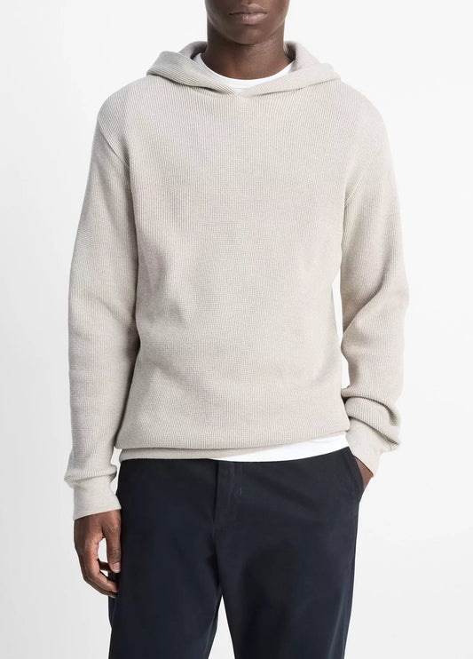 Vince Mouline Thermal LS PO Hoodie Putty/Off White