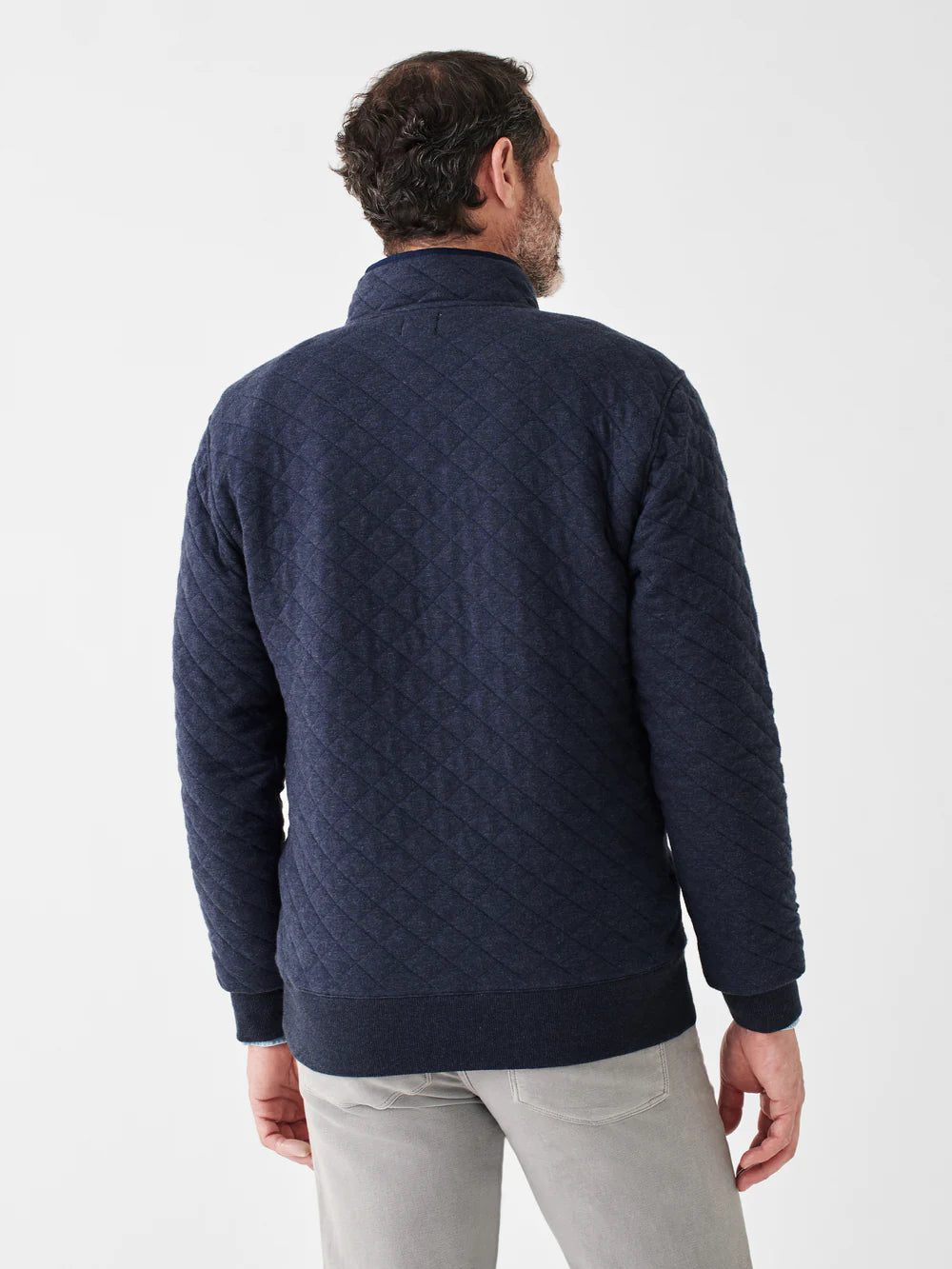 Faherty Epic Quilted Fleece CPO Navy Melange