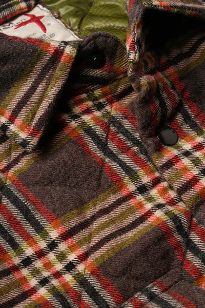 Relwen Quilted Flannel Shirt Jacket Char/Brown