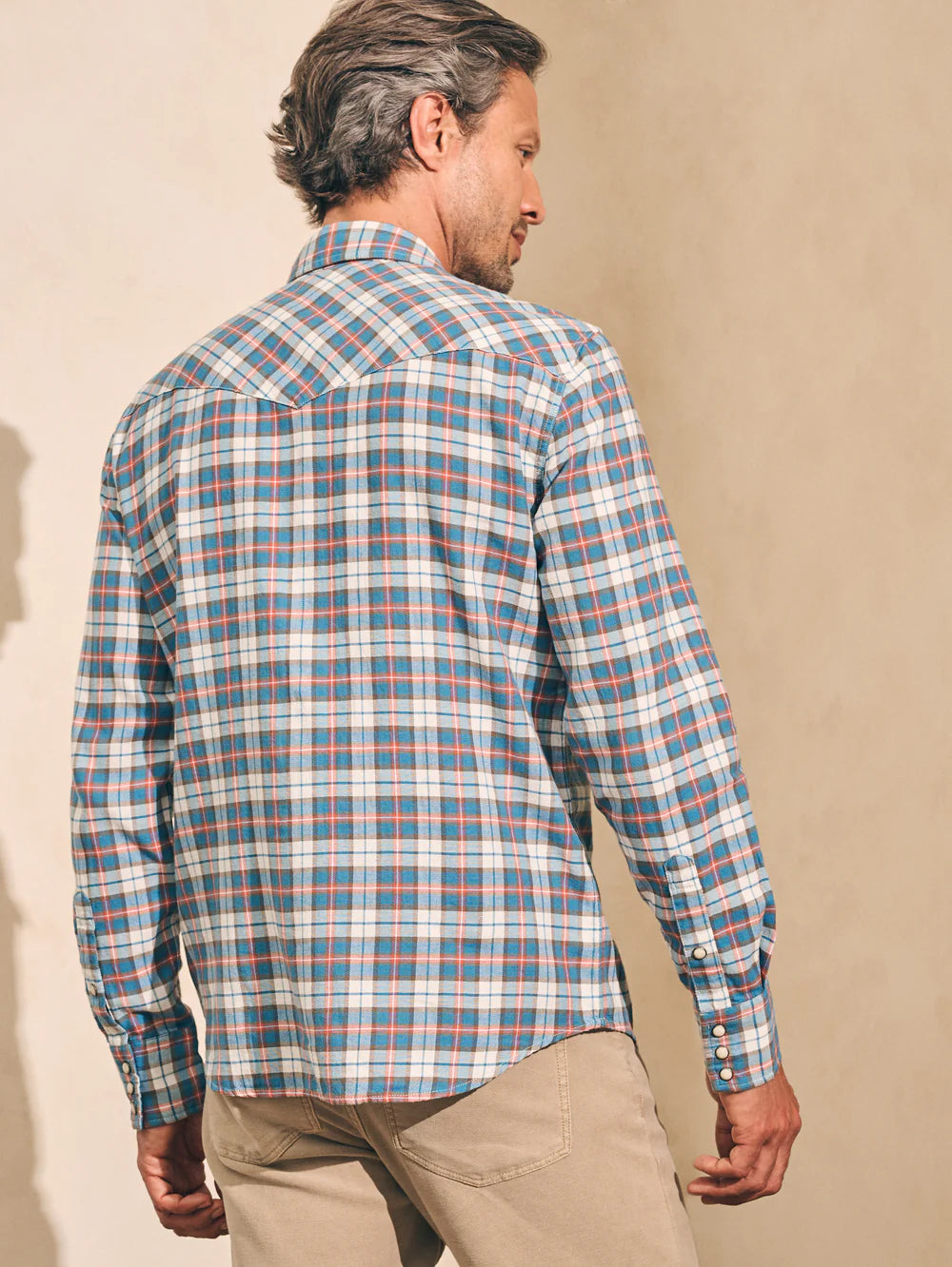 Faherty Twill Western Shirt Rangefield Plaid