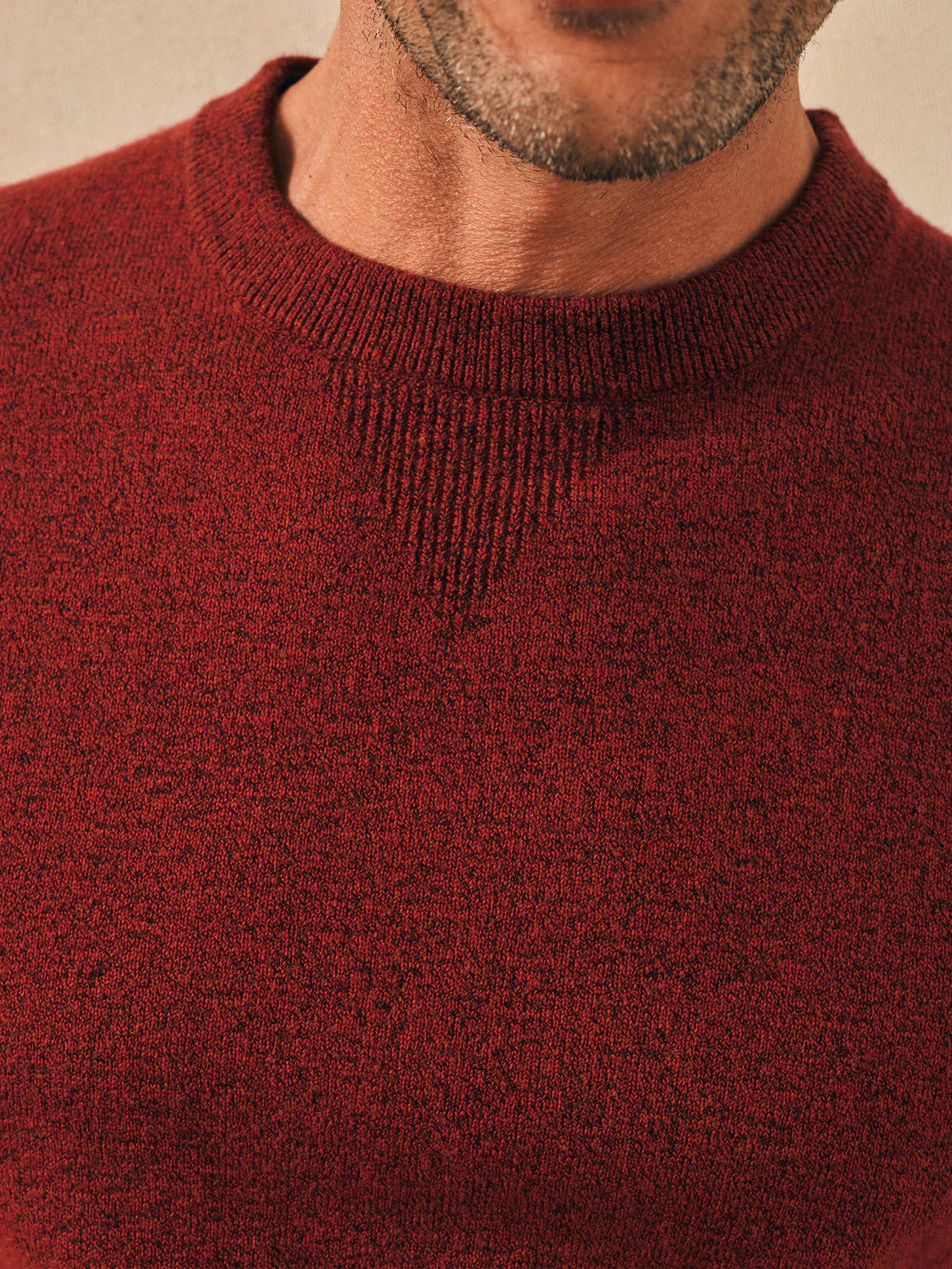 Faherty Jackson Crew Sweater Red Fern Heather