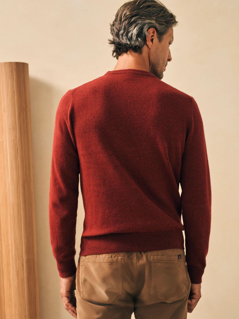 Faherty Jackson Crew Sweater Red Fern Heather