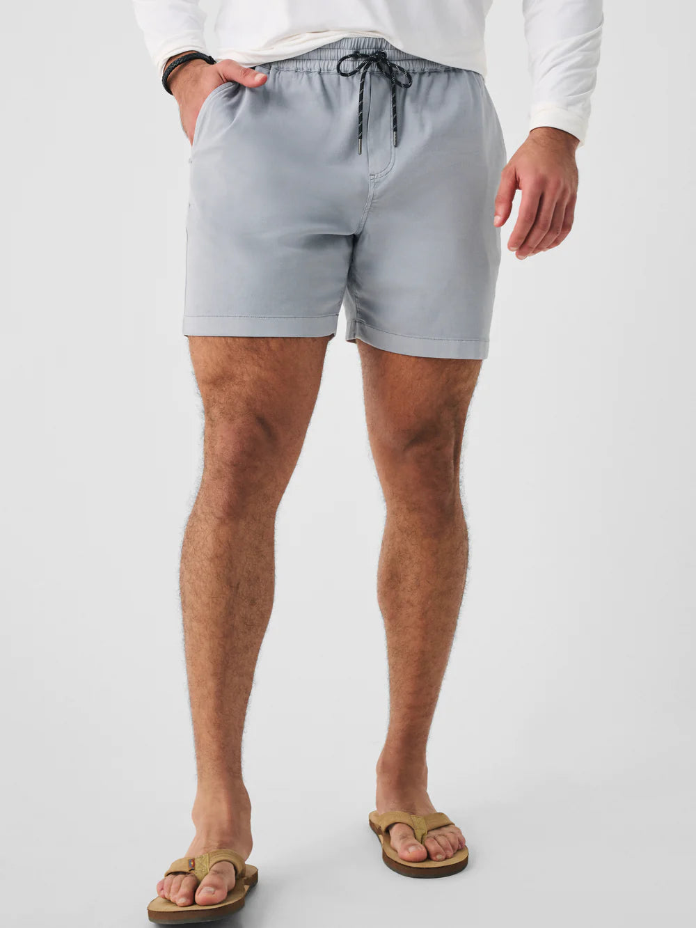 Faherty Essential Drawstring Short Rocky Grey