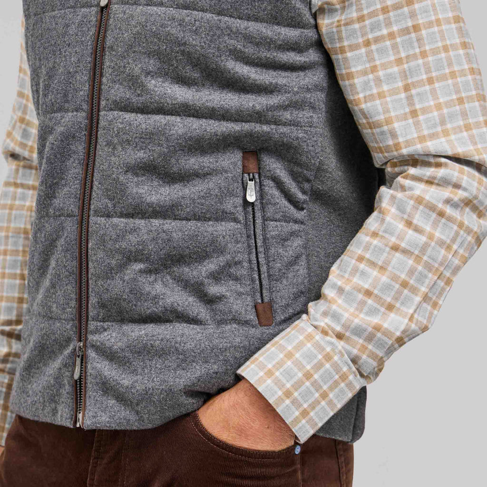 Rye 51 The Rupert Wool Cashmere Vest Grey