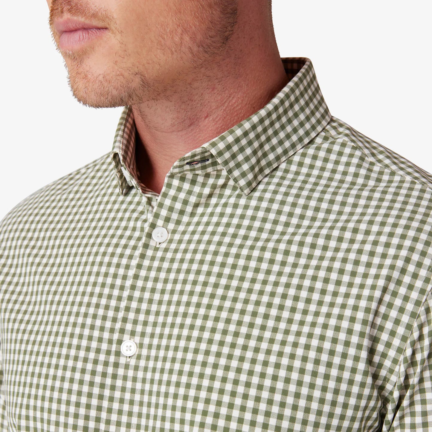 Mizzen + Main Leeward No Tuck LS Dress Shirt Sage Gingham