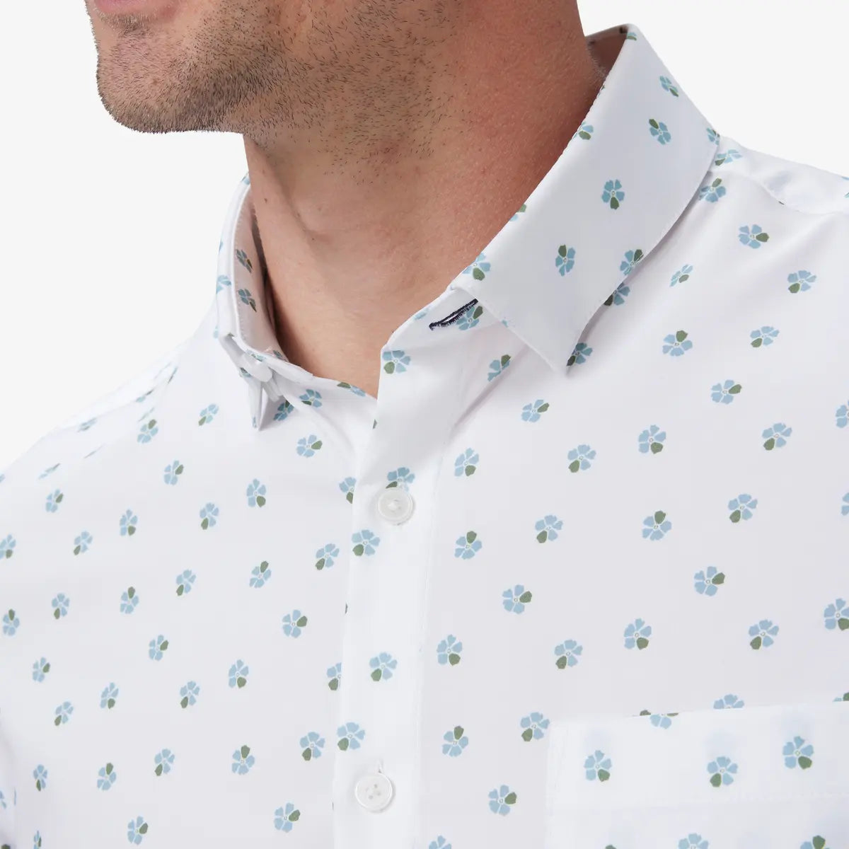 Mizzen + Main SS Leeward Sage Floral Print