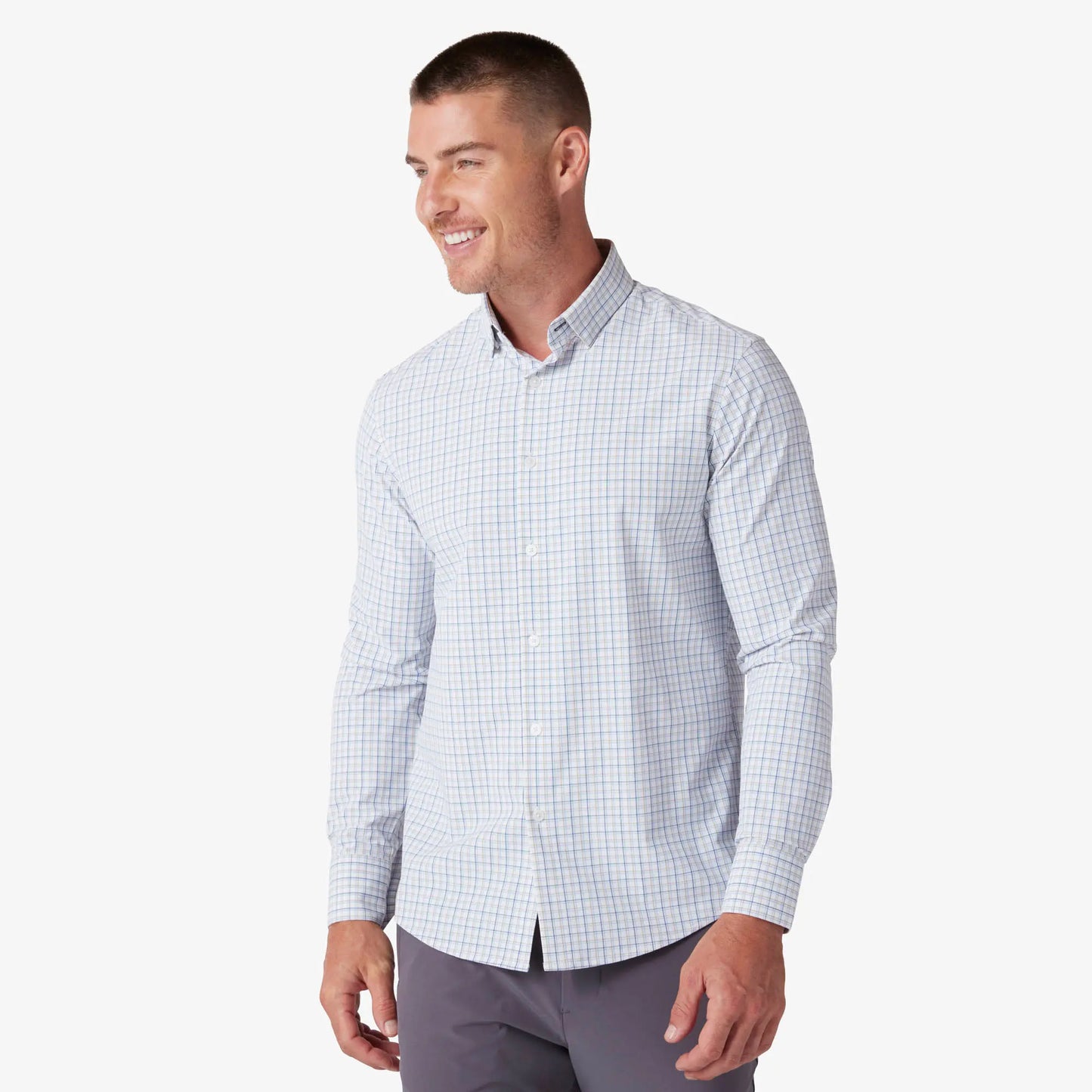 Mizzen + Main Leeward No Tuck LS Sand Ludlow Plaid