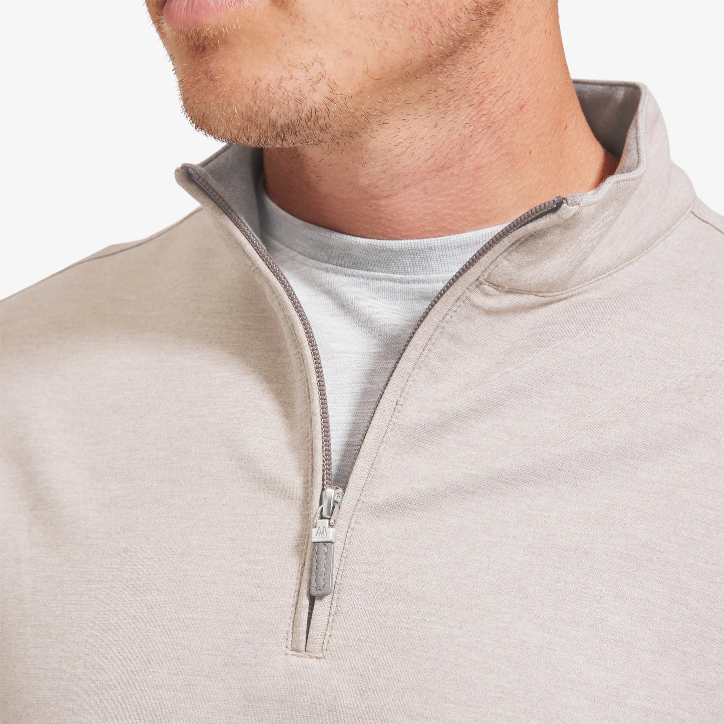 Mizzen + Main Pro Flex 1/4 Zip Sand Heather