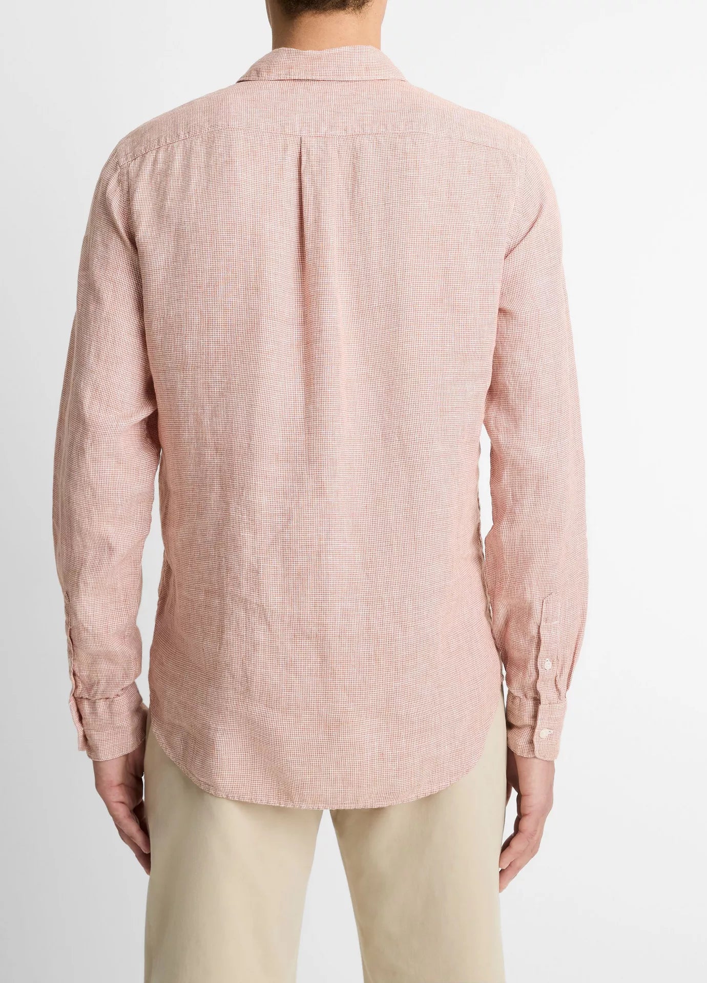 Vince Classic Fit LS Shirt Sepia/Optic White