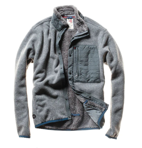 Relwen Wool Shag Zip-up Grey