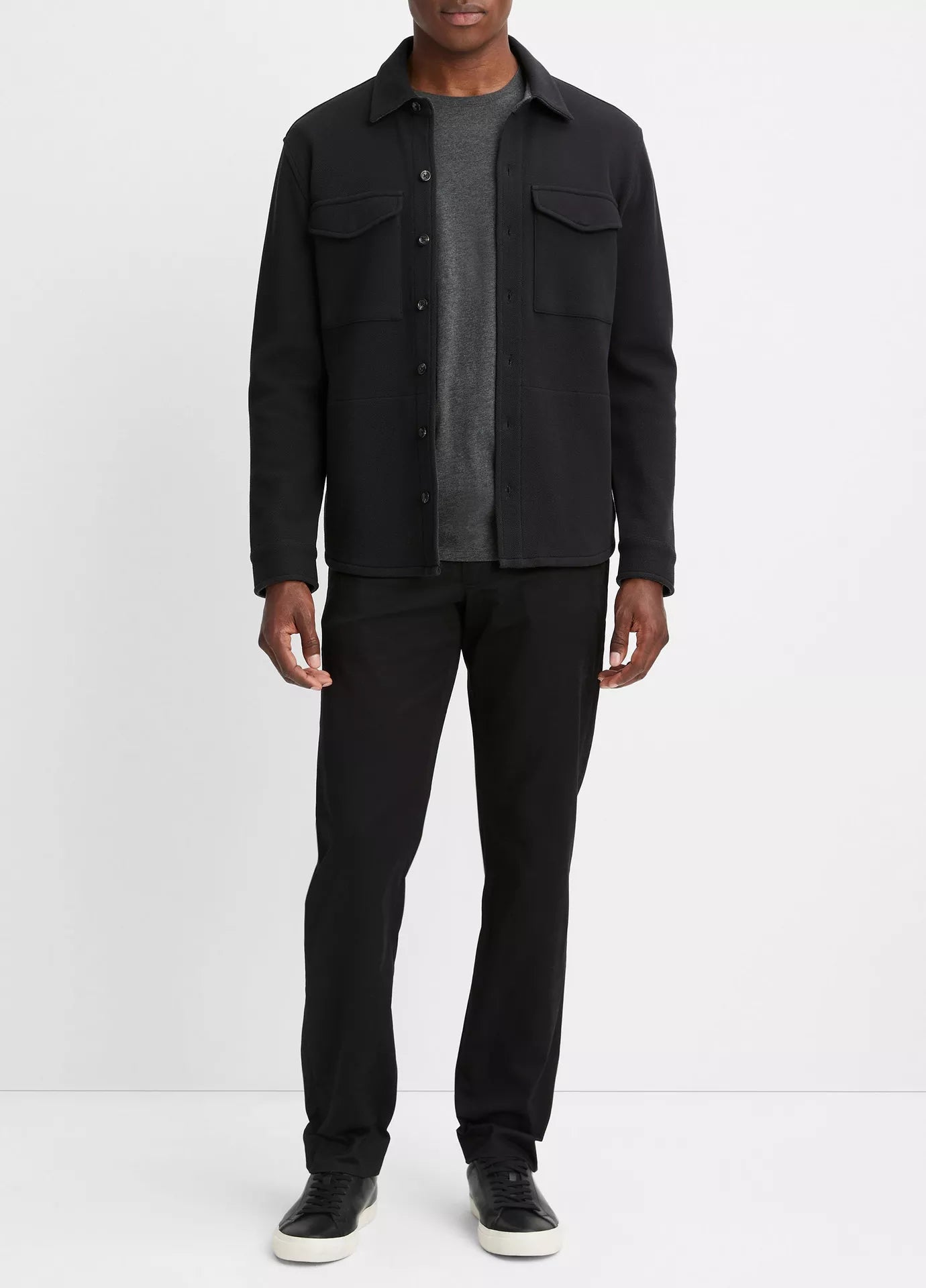 Vince Shirt Jacket Black/Med Grey