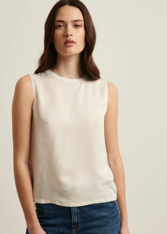 Patrick Assaraf Silk Tank Top Ecru