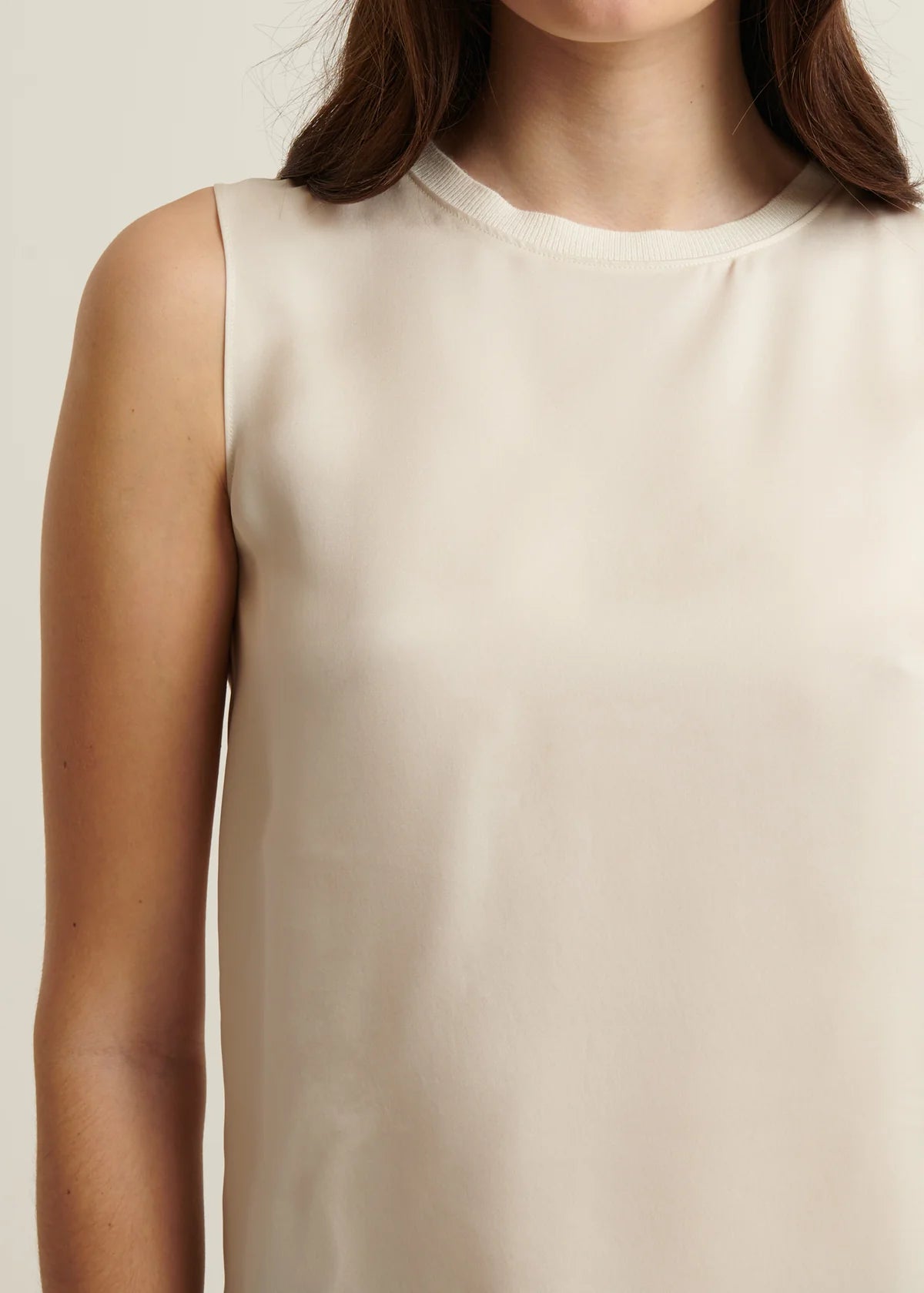Patrick Assaraf Silk Tank Top Ecru