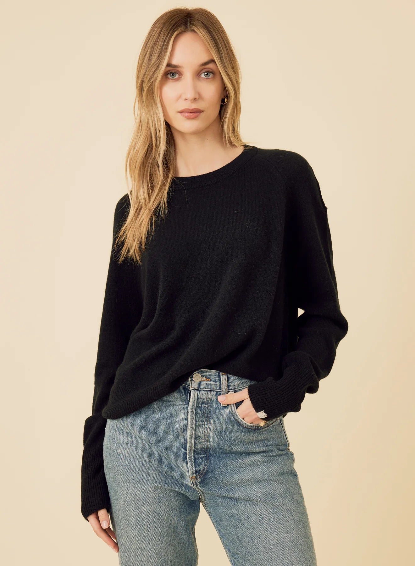 One Grey Day Sloane Cashmere PO Black