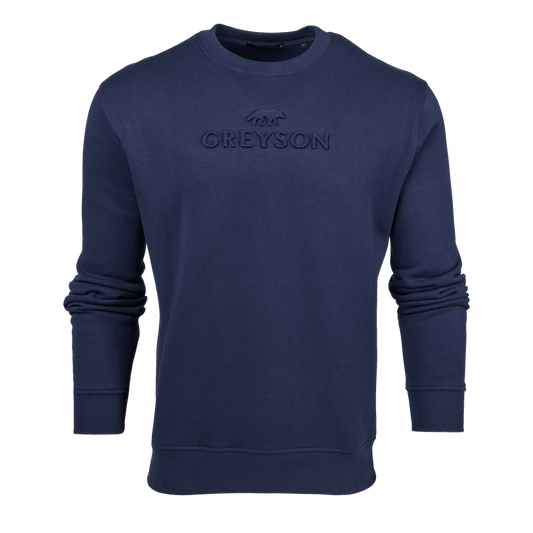 Greyson Stalking Wolf Embossed Aspen Crewneck Maltese Blue