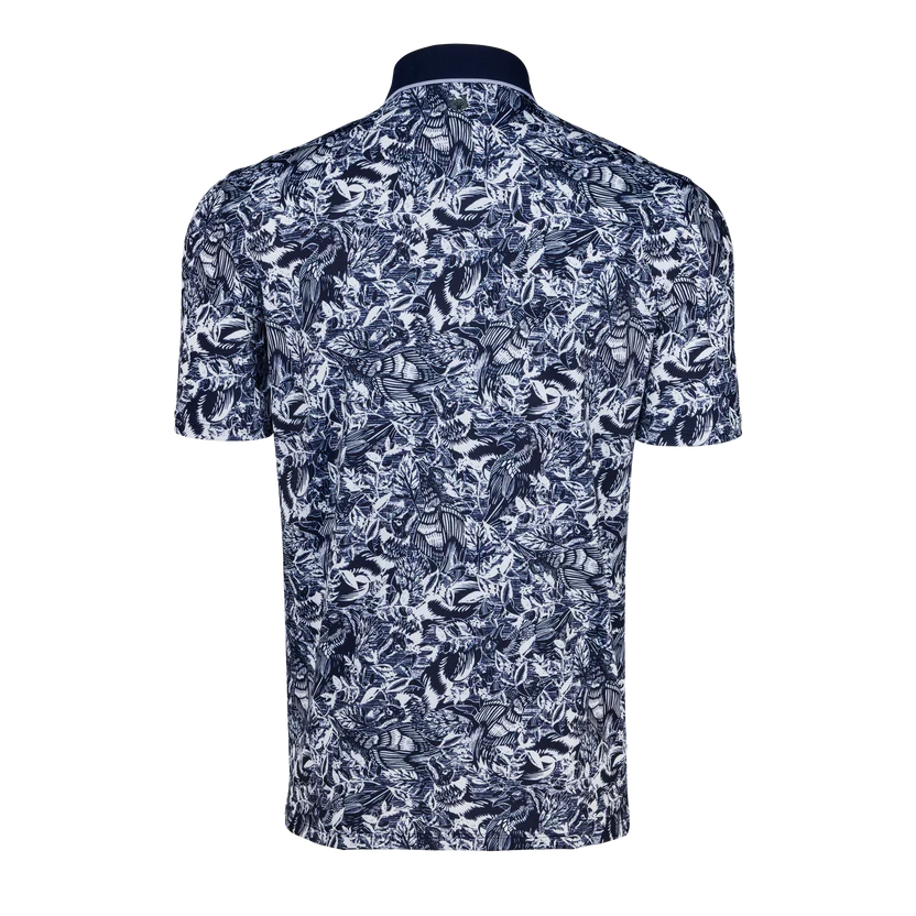 Greyson Stamped Polo Maltese Blue