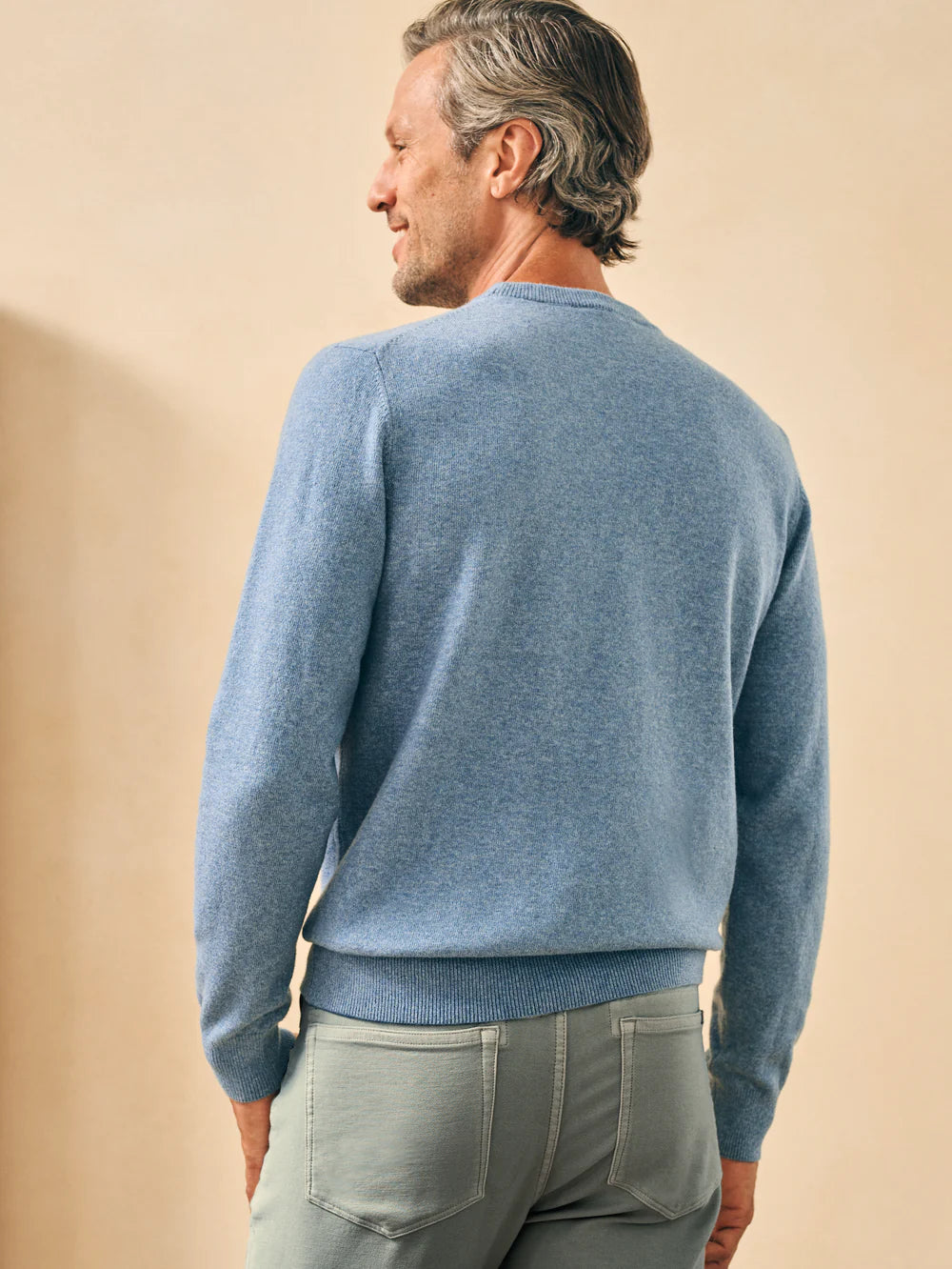 Faherty Jackson Crew Sweater Mountain Stream Heather