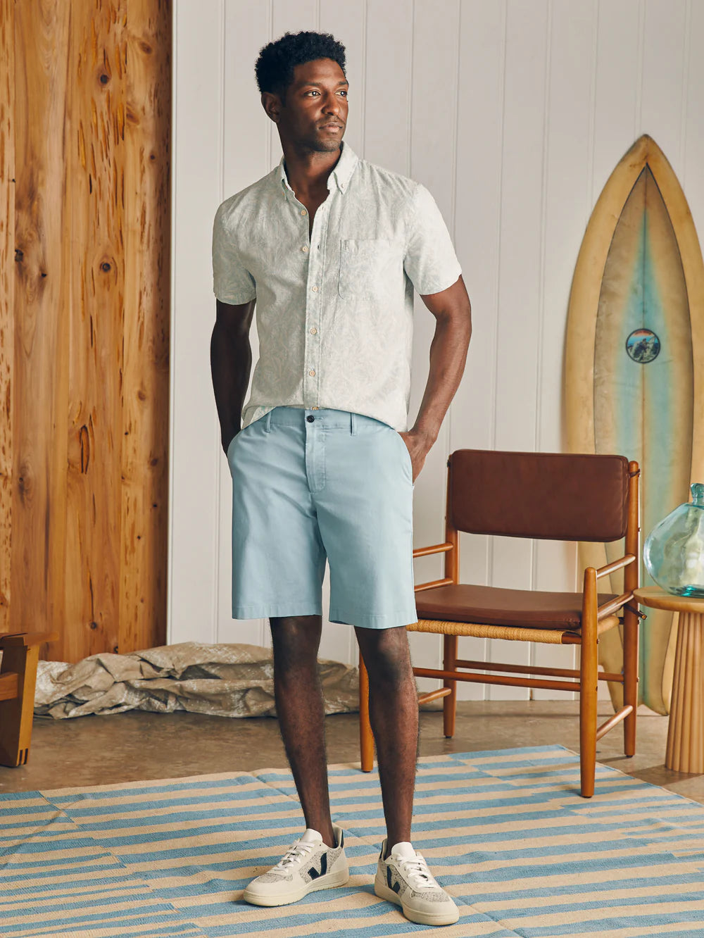 Faherty Movement Chino Short Steel Blue