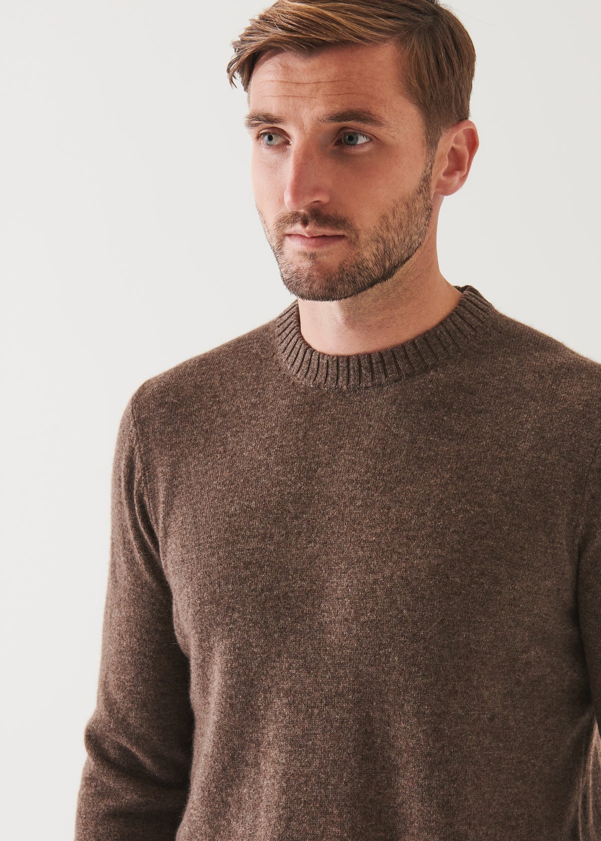 Patrick Assaraf LS Merino Cashmere Crew Stout