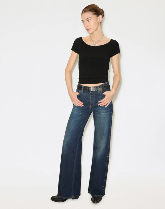 Re/Done Studded Mid Rise Wide Leg Barely Worn Stud